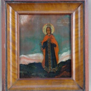 Икона «Святая Мученица Ирина», дерево, масло, конец XVIII — начало XIX века, 17 × 14 см; киот